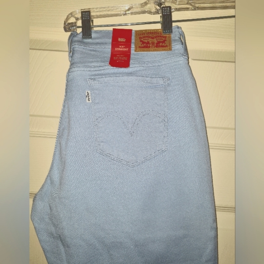 NWT Levi's 505 Straight Baby Blue Jeans